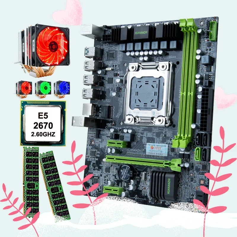 Комбинированная материнская плата HUANANZHI X79 6M LGA2011 с процессором Intel Xeon E5 2670 2 6 ГГц