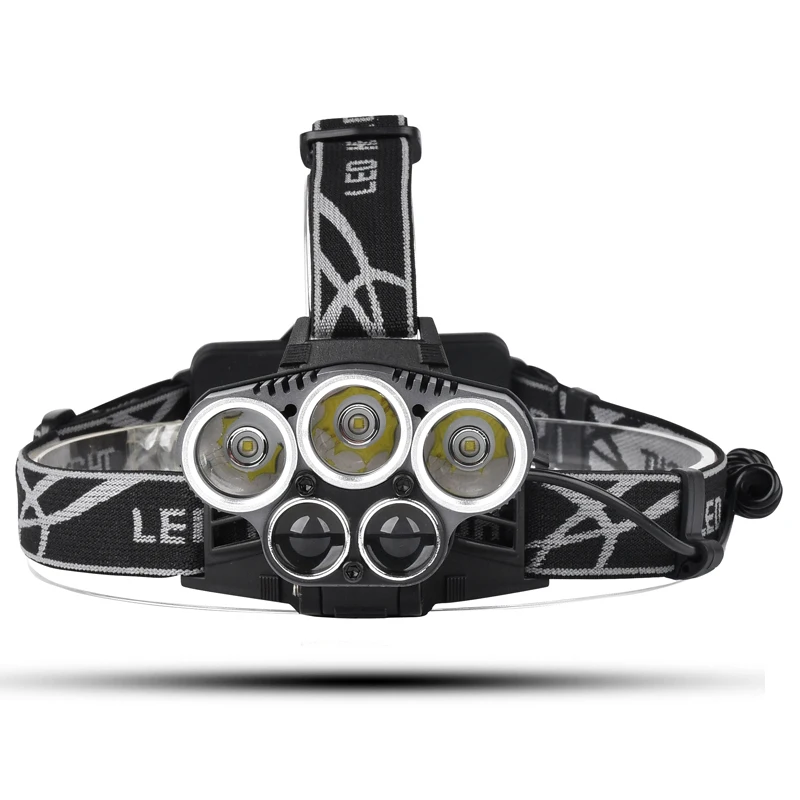 

Z302309 3T6+2LST 5 Led Headlight Alu-alloy Body Headlamp Headlight 6 Mode portable Head Light Torch 8 Options For camping