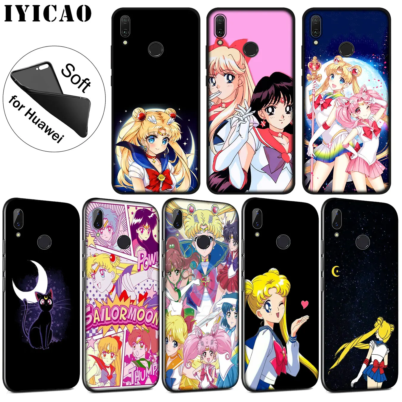 IYICAO Сейлор Мун Меркурий мягкий чехол для телефона Huawei P30 P20 Pro P10 P9 P8 Lite Mini 2017 2016 2015 P