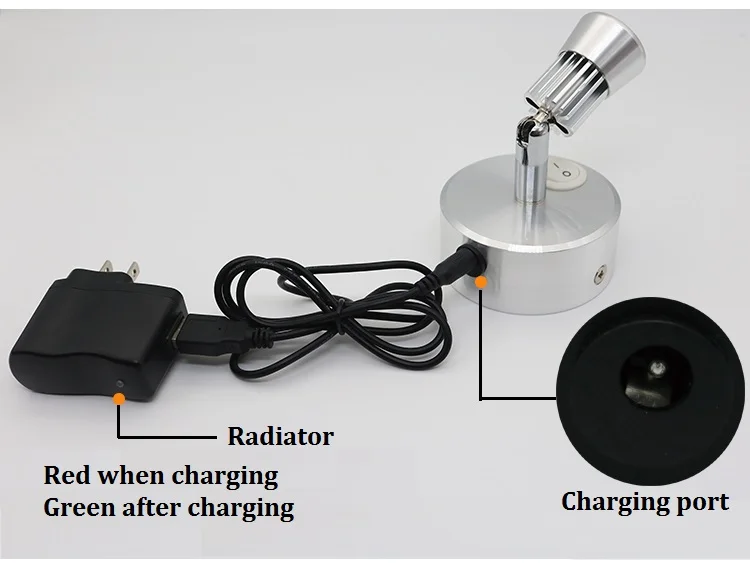 1 W/3 W подзарядки Кабинета лампы, выставочный стенд для украшений лампа подсветки, стол сидя, крепление для стекла аварийного батарея