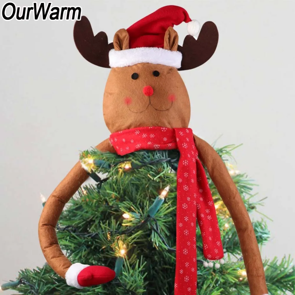 OurWarm Christmas Tree Topper Santa/Snowman/Deer Christmas Tree ...