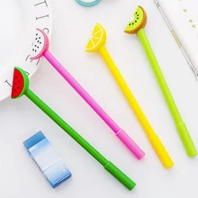 Kawaii Fruit Gel Pen Cute watermelon black ink Signature pens Promotional Gift Stationery School writing Supplies cute cartoon bear gel pen black ink pen kawaii school supplies kawaii pens school stationery