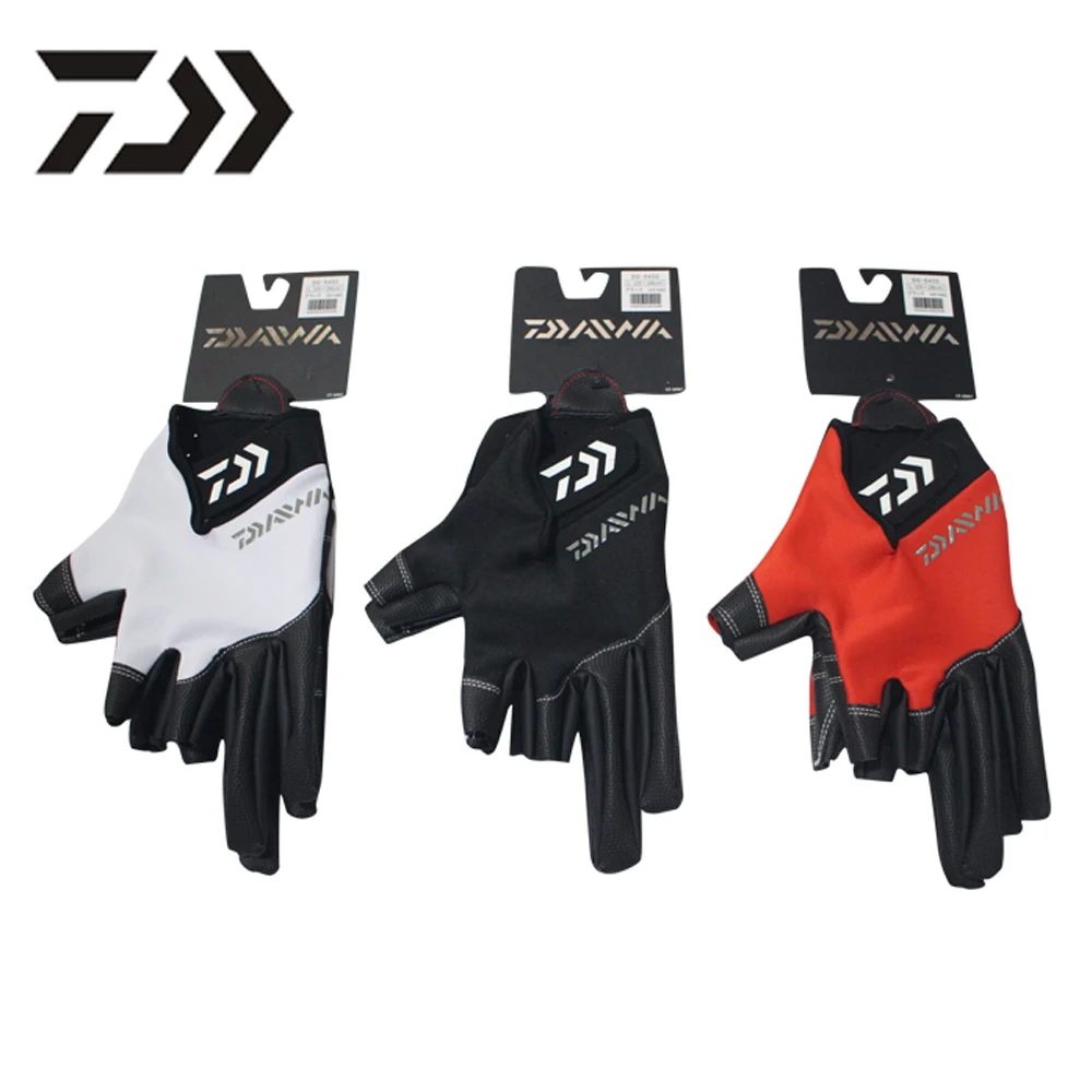 2017 new summer Dawa three fingers cut fishing gloves jade fishing
