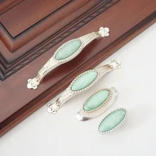 Antique Silver Dresser Knob Drawer Pull Knobs Green Porcelain Kitchen Cabinet Door Handle Furniture Hardware antique bronze tone quincunx drawer cabinet desk door pull handle knob furniture hardware 3 2cm x 2 9cm 10pcs