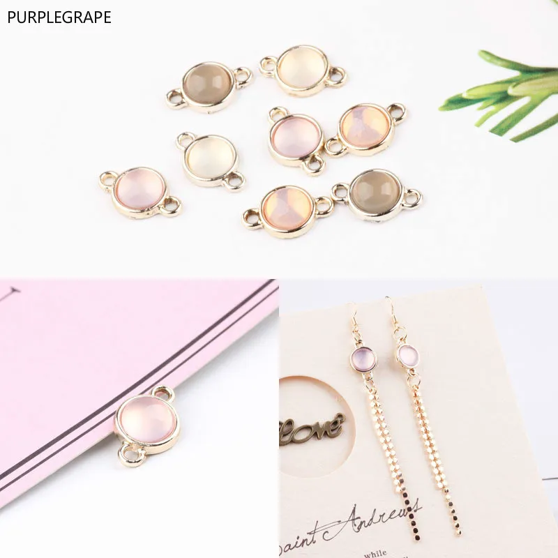 

DIY Earrings Material Pendant Handmade Jewelry Accessories Alloy Korean Pearlescent Double Hanging Fish TeardropMinimalist 10pcs
