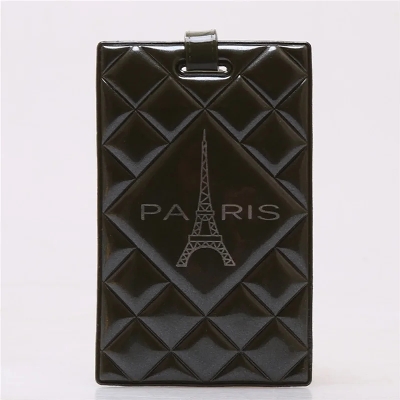

Ling plaid Paris Eiffel Tower originality PVC Leather luggage tags 8 colors to choose