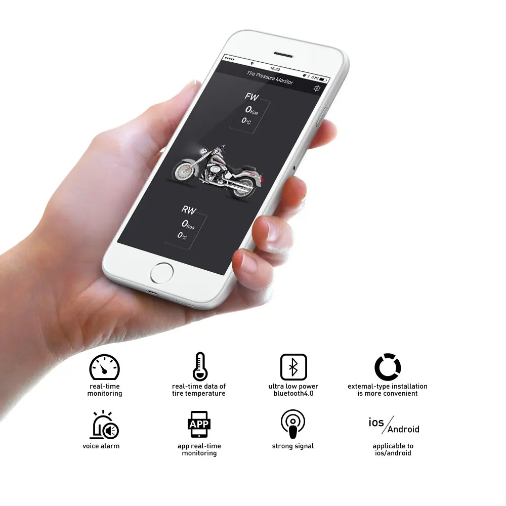 Система контроля давления в шинах HEROBIKER Bluetooth датчик с 2 внешними датчиками|sensor