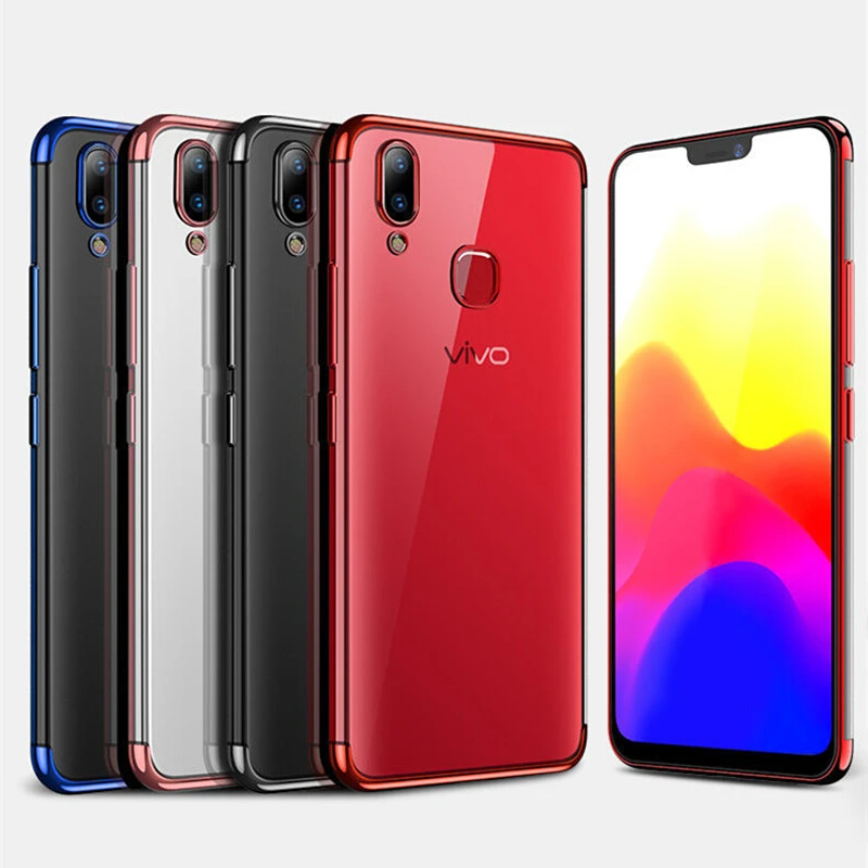 

Case For VIVO V9 Y85 Cover Back Transparent Silicone TPU Plating Soft Ultra Thin Case For Vivo Y93 Y95 Y97