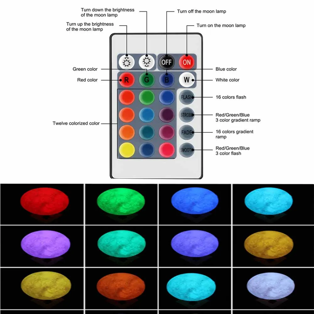 Pantalla 3D Recargable lampara Luna 2 cambio de Color Interruptor táctil dormitorio estantería noche luz inicio decoración rega Pantalla 3D Recargable lampara Luna 2 cambio de Color Interruptor táctil dormitorio estantería noche luz inicio decoración rega