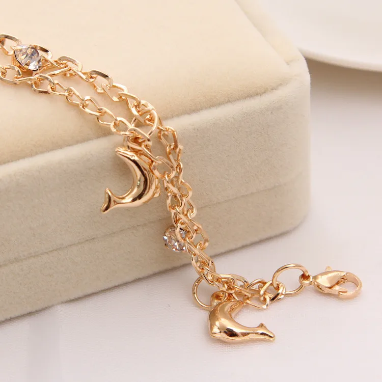 ZOSHI, модный браслет на цепочке с подвеской в виде дельфина, Кристальный браслет для женщин, вечерние браслеты в виде животных