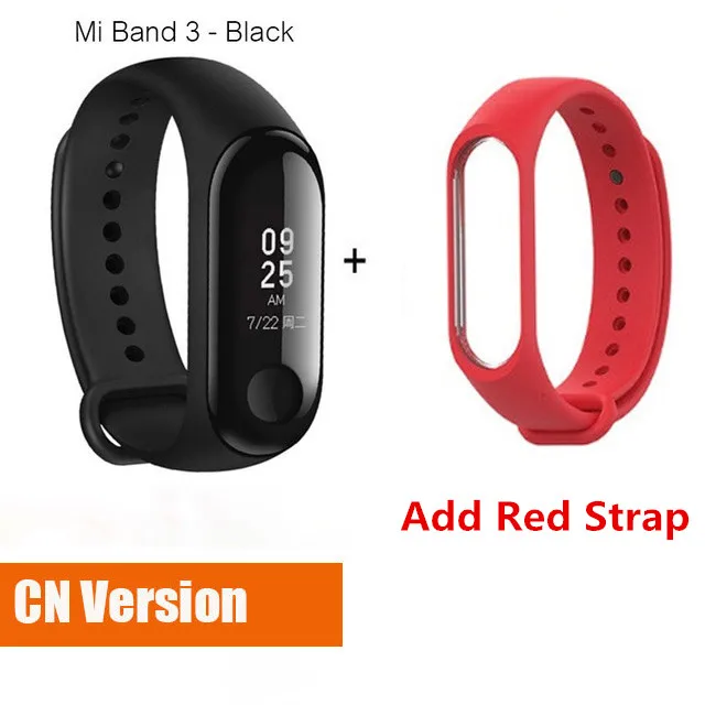 Xiaomi mi Band 3 умный фитнес-браслет трекер Смарт-часы браслет OLED тачпад монитор сна Пульс mi Band 3 - Цвет: CN add Red