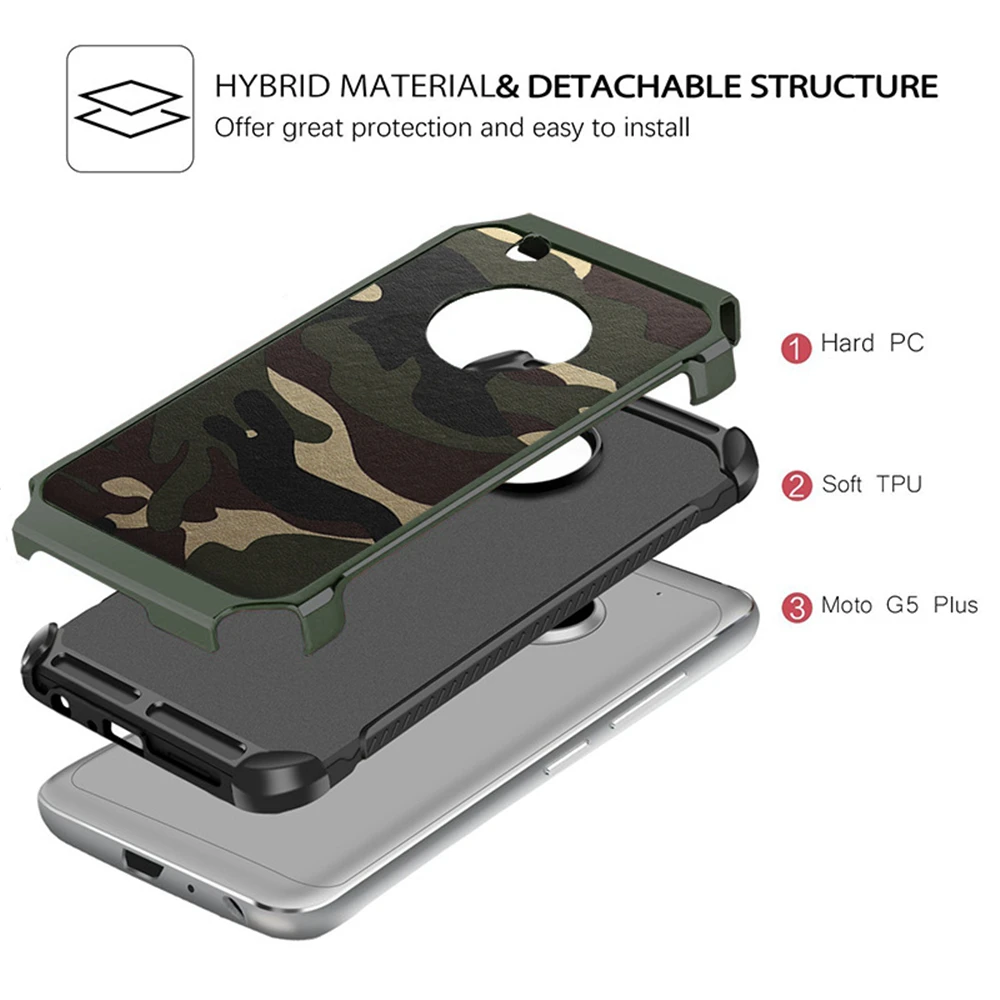 Для Motorola MOTO G6 G5 G4 G7 Plus G3 армейская камуфляжная Противоударная задняя крышка для E4
