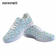 INSTANTARTS мультфильм очки печать Для женщин Повседневное кроссовки обувь для девочек женские летние Обувь с дышащей сеткой туфли на плоской подошве для подростков