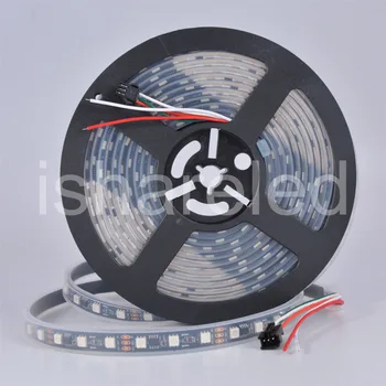 

Fast shipping 50M 10X5M 48LEDs/m WHITE & BLACK 5050 RGB WS2811 Dream color IP67 LED Strip Light DC12V 1 ic control 3 leds