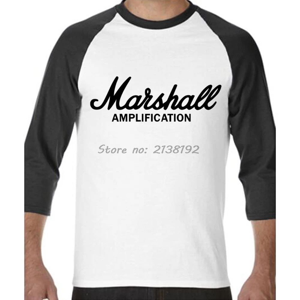 MARSHALL Amplification T Shirt men PERFECT Shape Guitar Amp Amplifier Rock Music mens three