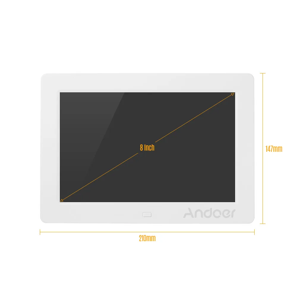 Andoer 8 дюймов ips светодиодный фотоальбомы цифровая фоторамка 1280*800 высокое Разрешение поддерживает музыка 1080 P видео плеер