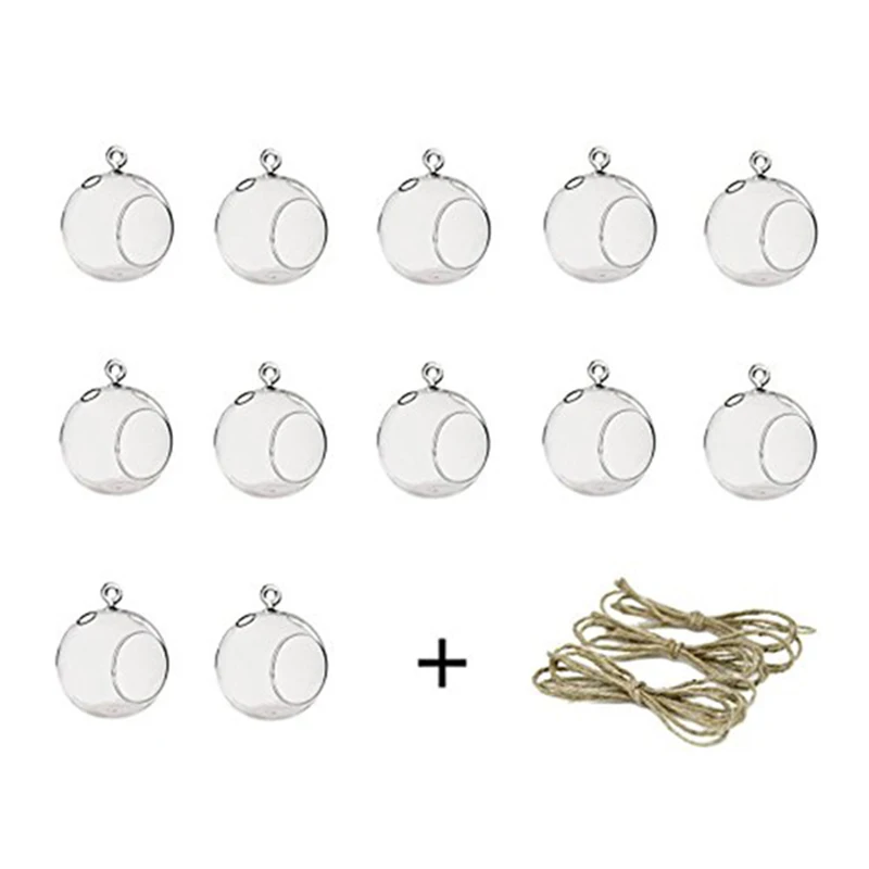 

EASY-80MM Hanging Tealight Holder Glass Globes Terrarium Wedding Candle Holder Candlestick