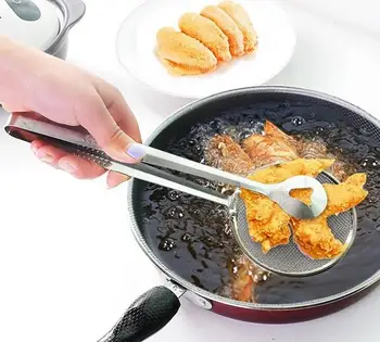 

1PC Stainless Steel Multifunctional Food Strainer Clip Oil Colander Kitchen Tools -25