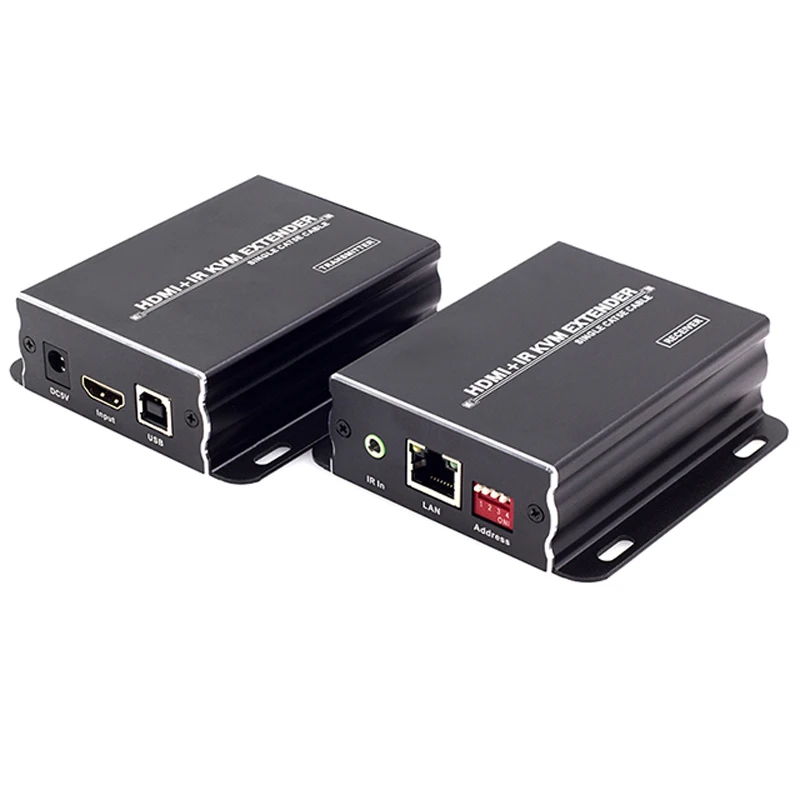 PZJ-KVM-01 HDMI KVM Extender 120m IR with USB by CAT5e/6 TCP/IP and supports Many to many IP Network | Электроника