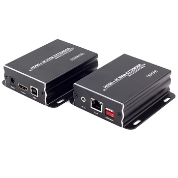 

PZJ-KVM-01 HDMI KVM Extender 120m HDMI IR Extender with USB by CAT5e/6 TCP/IP and supports Many to many IP Network