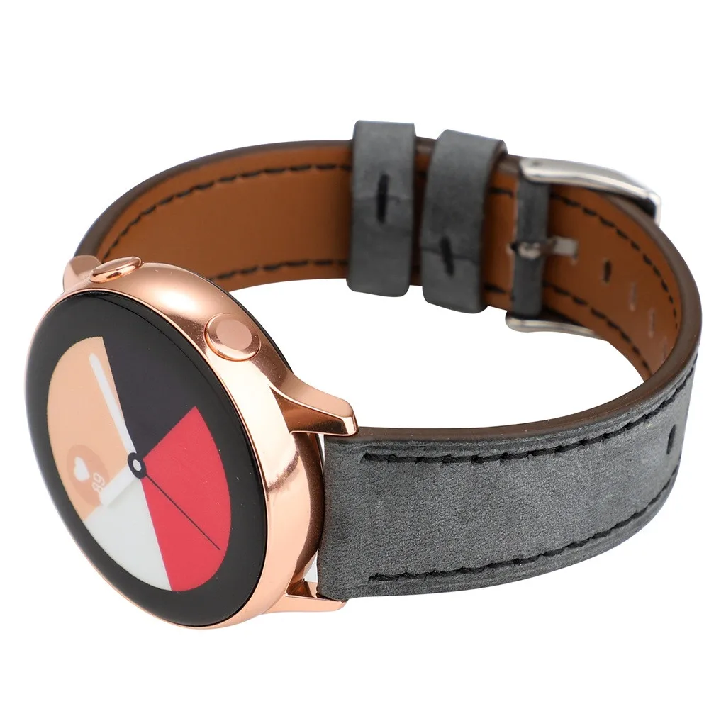 Тонкий Премиум кожаный ремешок для samsung Galaxy Watch Active 40 мм модный подарок унисекс черный розовый