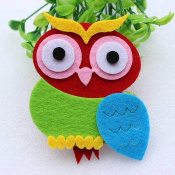 

20pcs/lot Large owl felt Non-Woven Fabric three-layer design (3.66"-4.9") Appliques for scrapbooking,wall sticker FZ0167