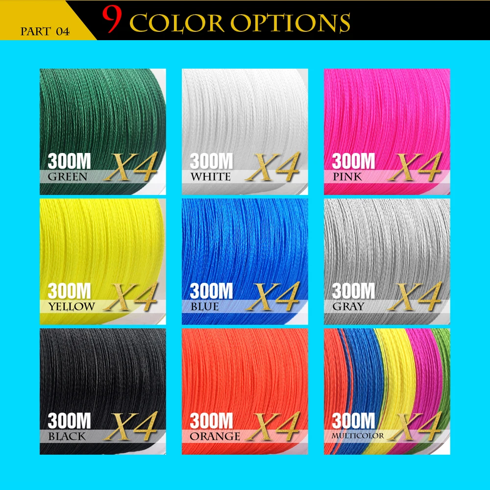 SIECHI Braid Fishing line 300M 4 Strands Multifilament Fishing Wire Carp Fishing 12 15 20 30 38 43 52 62 83lb SIECHI Braid Fishing line 300M 4 Strands Multifilament Fishing Wire Carp Fishing 12 15 20 30 38 43 52 62 83lb