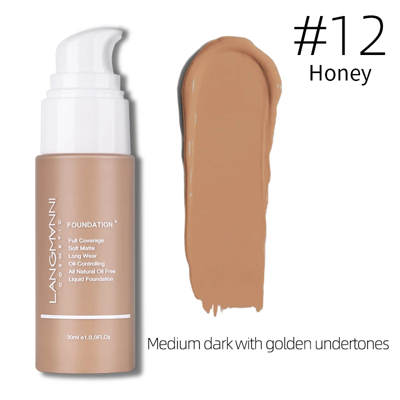 12 Langmanni Жидкий тональный крем Мягкий матовый консилер 13 цветов ПРАЙМЕР БАЗА профессиональный макияж для лица Палитра для контурной основы макияжа - Цвет: 12