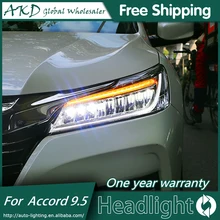 AKD Автомобиль Стайлинг для Honda Accord фары- Accord 9,5 светодиодный светодиодные дневные ходовые огни на передних фарах Биксеноновые линзы дальнего ближнего света парковки