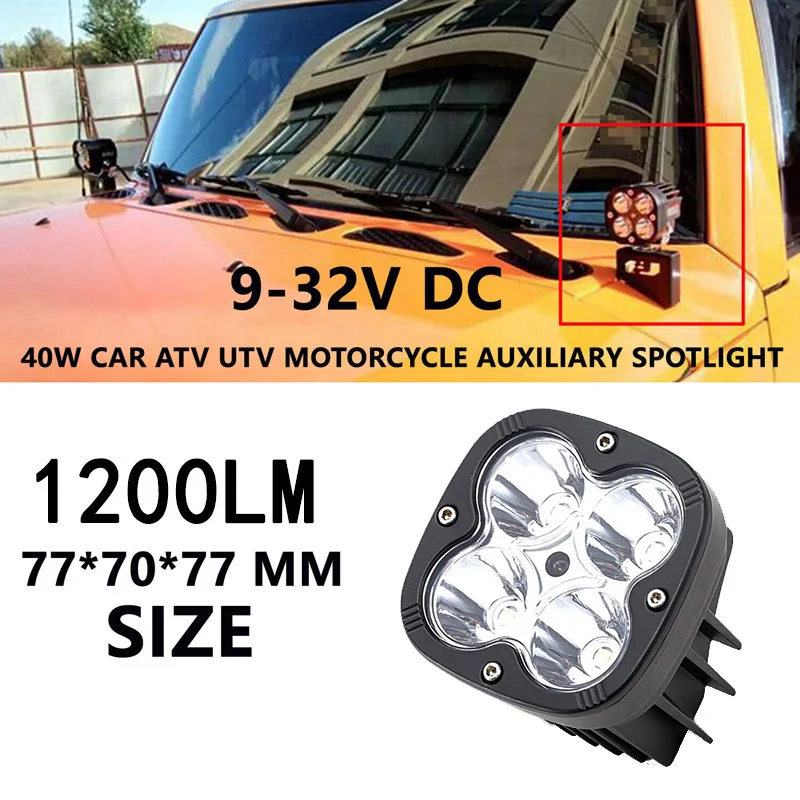 

Offroad Pods Fog 40W LED Auxiliary Spotlight 9-32V DC Car ATV UTV Motorcycle