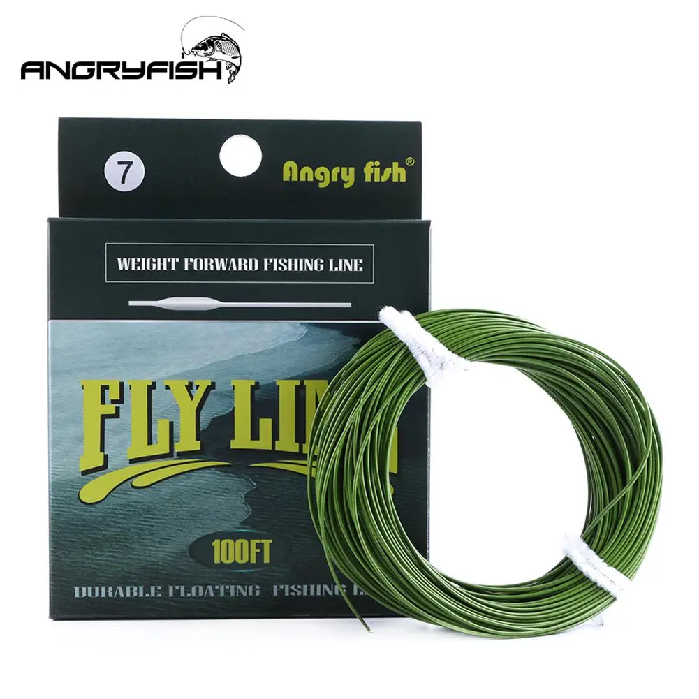 

ANGRYFISH WF 5F/6F/7F 100FT Dloating Fly Fishing Line Weight Forward Floating Nylon Backing Line Tippet Tapered Leader Loop