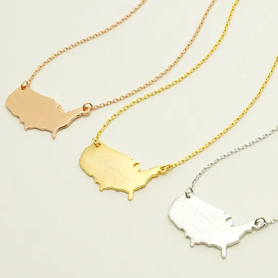 USA Necklace / United States necklace, map necklace,in Pendant