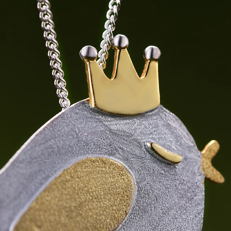 925 Sterling Silver Natural Handmade Fine Jewelry Lovely Princess Bird Pendant without Necklace for Women Lotus Fun Real pendant necklace silver pendant silver necklace charms
