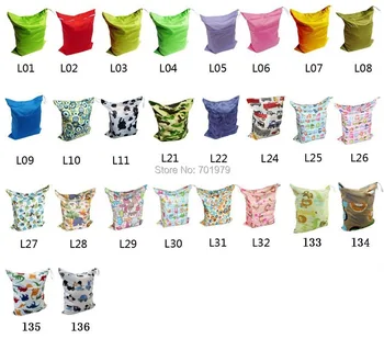 

(50 pieces/lot) 2014 ALVA Two pockets Two Zippers Reusable Baby Nappy Bags