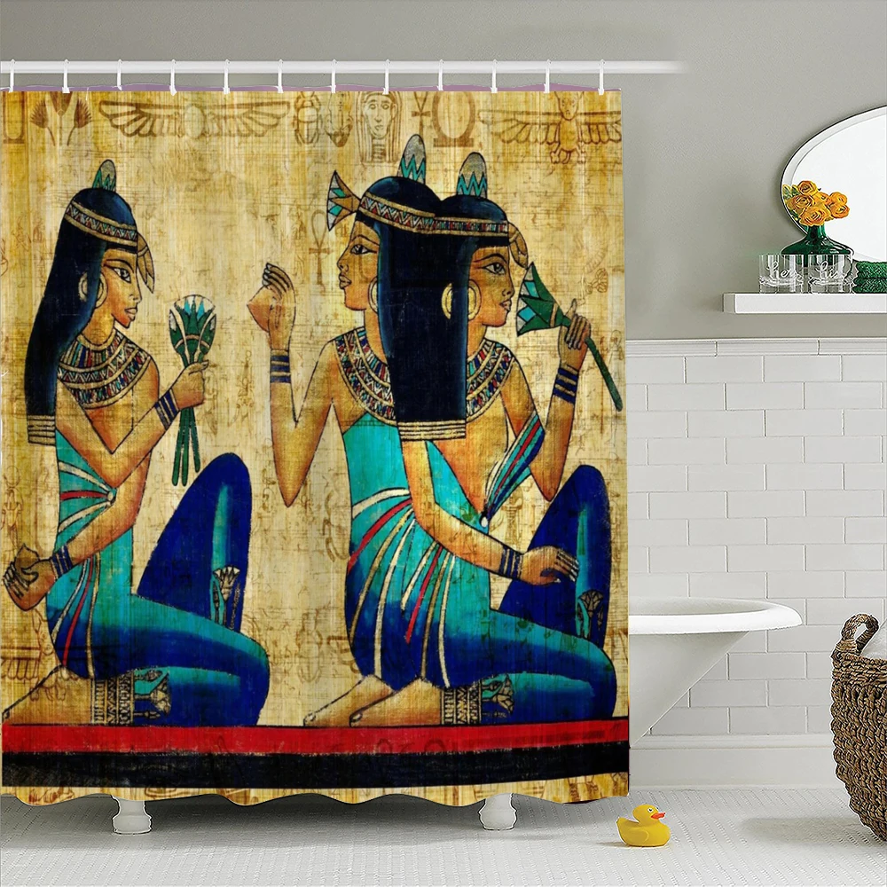 

High Quality Different Custom Waterproof Bathroom African Woman Shower Curtain Polyester Fabric Bathroom Curtain AP10G