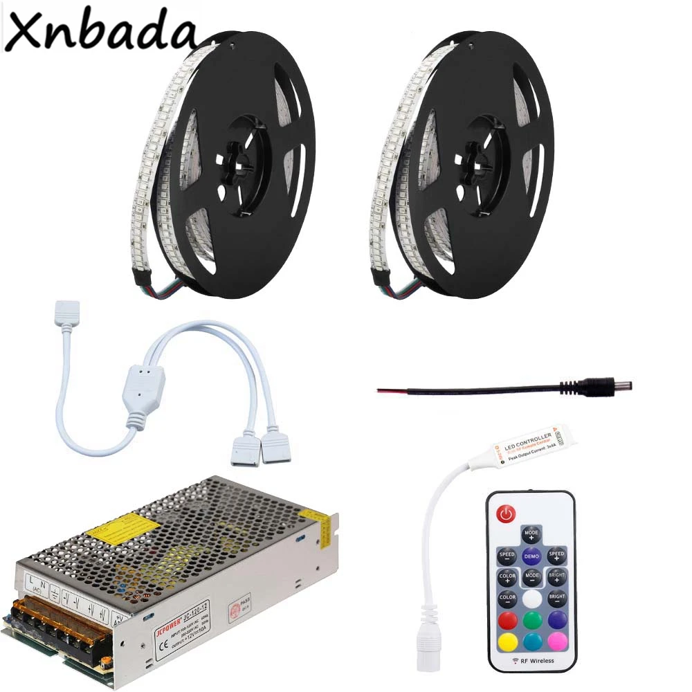 

DC12V 2835SMD 234Leds/m RGB Led Strip Light With 17Keys Mini RF Remote Led Controller Power Supply Transformer Kit 5M 10M