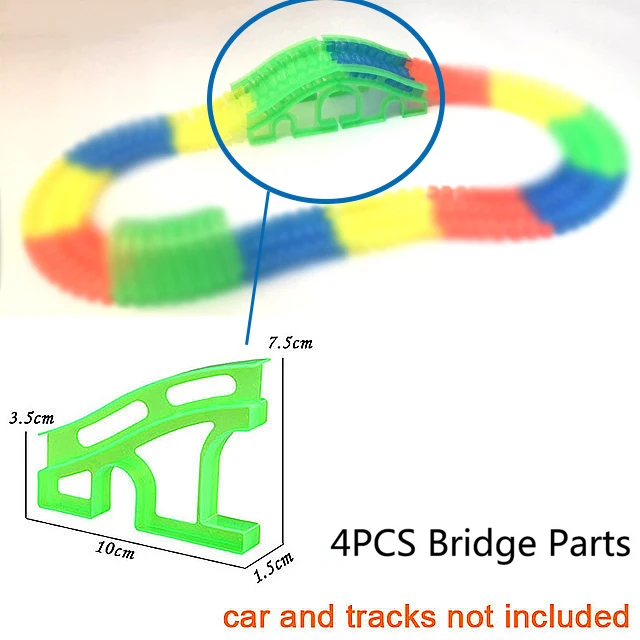Популярный 28 марта карнавал шопинг фестиваль rc трек автомобиль детские игрушки светится в темноте игра в голову детская игрушка для мальчиков и девочек - Цвет: 4 pcs bridge