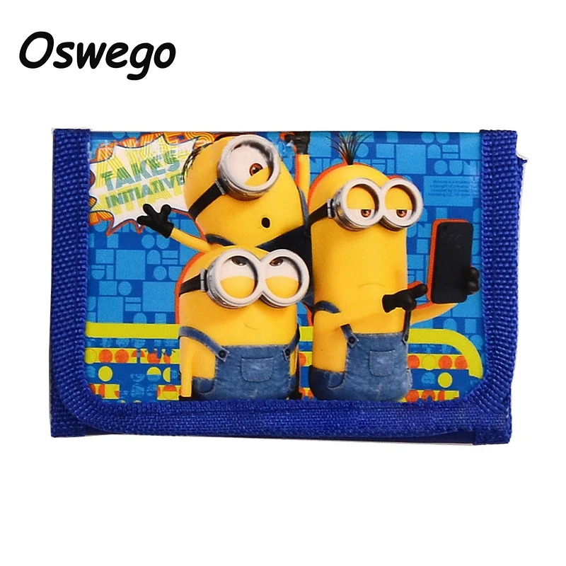 Cartoon Character Yellow Minions Coin Purse Short font b Wallet b font Women Children Zipper Money