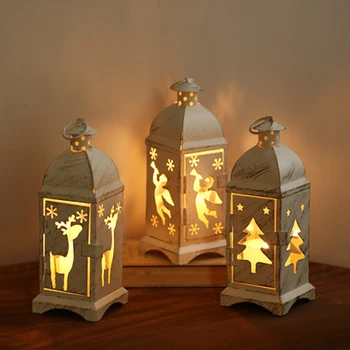 

Vintage Metal Tower Shape Tree Deer Angel Hollow Texture Candle Holder Tea Light Tealight Holders Christmas Holiday Gift