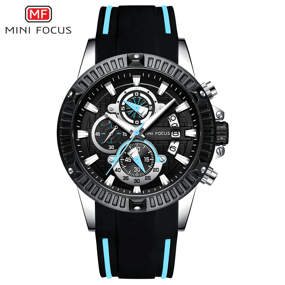 

MINIFOCUS Waterproof Men`s Watches Silicon Strap Outdoor Casual Army Military Quartz Wristwatch For Gentalmen Relogio Masculin