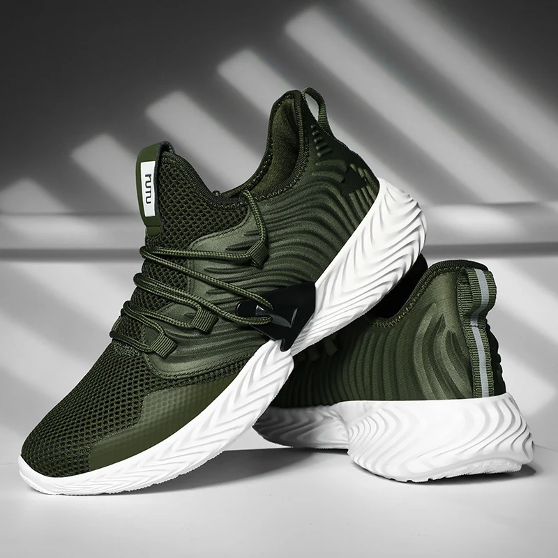 

ZUFENG Breathable Running Shoes for Men Elastic Flying Weave Sport Shoes Super Light Sneakers 360 Free Run Walking Jogging Shoes