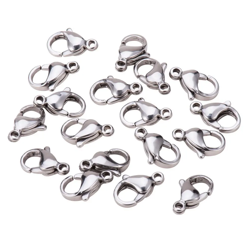 

50Pcs/set Practical Stainless Steel Lobster Buckle Titanium Steel Jewelry Diy Handmade Accessories Spring Buckle Necklace Buckle