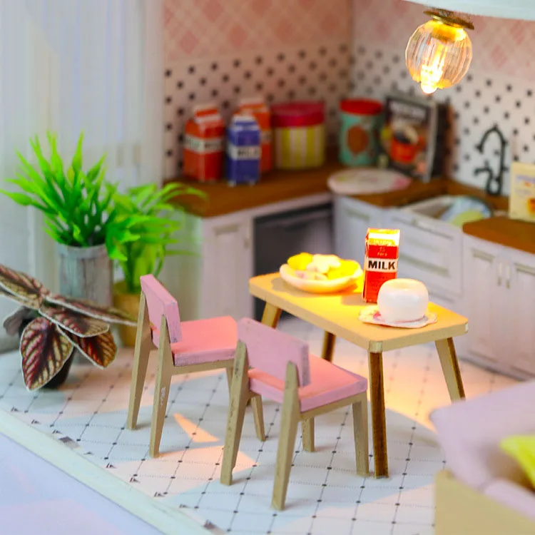 Кукольный дом деревянная мебель Diy Дом миниатюрная коробка головоломка собрать 3D Miniaturas кукольный домик наборы игрушки для детей подарок на день рождения