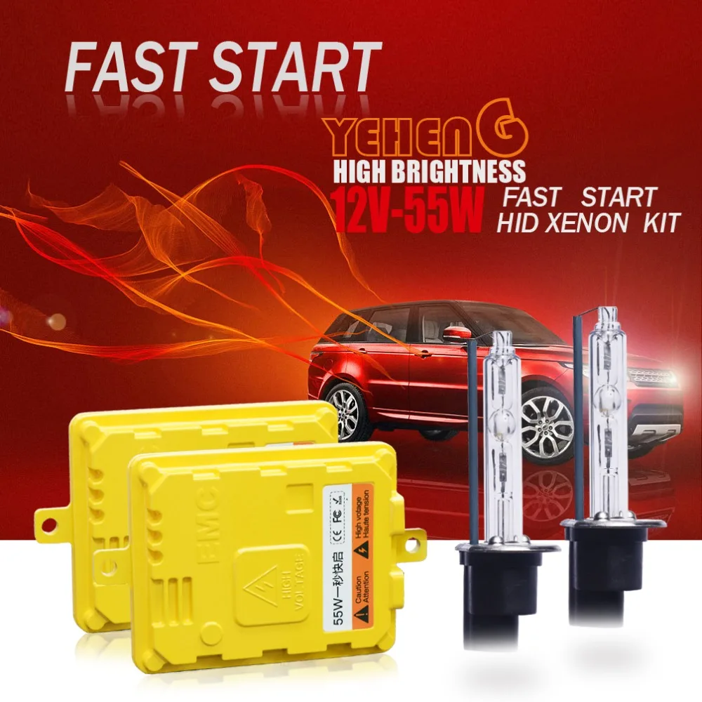 1 комплект ксеноновых ламп H7 HID 55 Вт для автомобильных фар H1 H3 H4 H8 H9 H11 9005 HB3 9006 HB4 881 H27