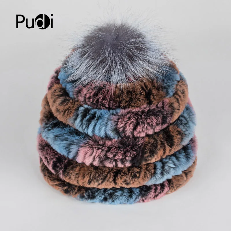 Pudi HF7062 MS Зимняя Новая меховая шапка из натурального кролика Модный Цветной дизайн имеет различные цвета на выбор