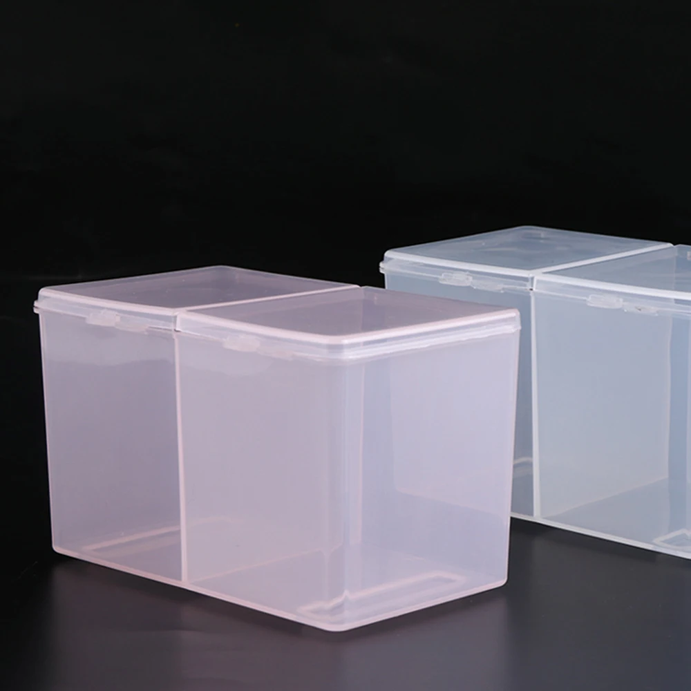 Розовая прозрачная пустая коробка для хранения предметов для нейл-арта, макияж, хлопок, косметический Органайзер, контейнер, держатель для инструментов для нейл-арта, аксессуары SA013