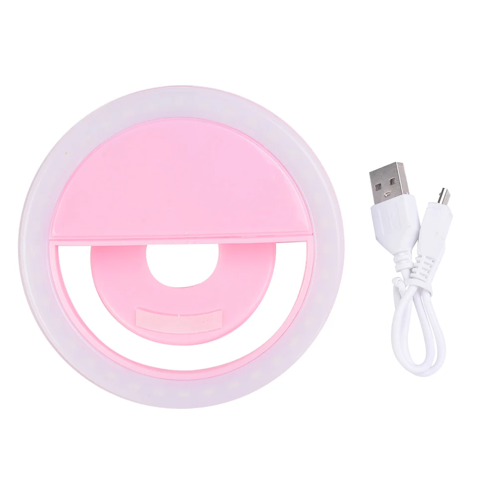 4 цвета для телефона дополнительный светильник ing Night Darkness Selfie Enhancing Fill светильник s светодиодный портативный USB зарядка селфи кольцевой светильник - Цвет: pink