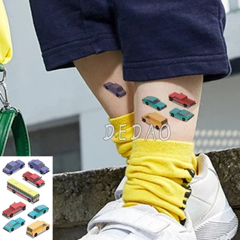 

Kids Temporary Tatoo Fake Tattoo Sticker Cartoon Car Bus Taxi Tattoos Stickers Tatouage Hand Foot Tatto For Children Boy
