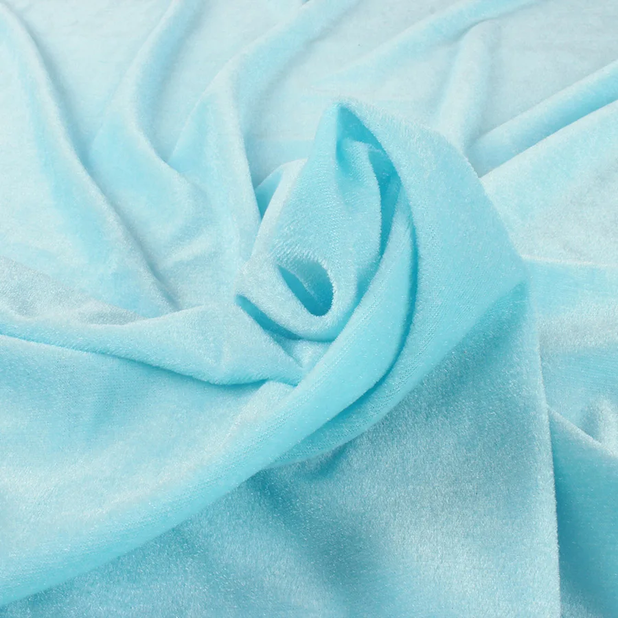 Плюшевая бархатная ткань материал скатерти занавески мягкие куклы ремесло по двору(91 см - Цвет: Light blue