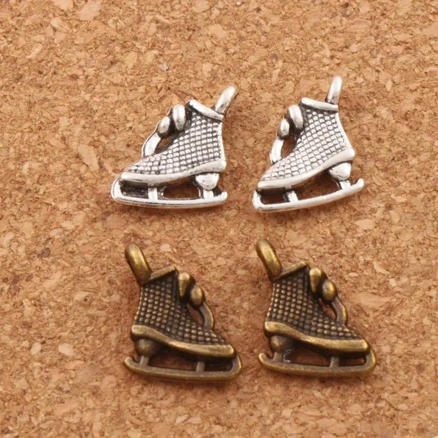 

27pcs Antique Silver/Bronze Ice Skating Grid Shoes Charm Beads Pendants Jewelry DIY L568